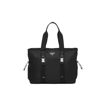 PRADA Re-Nylon Recycled Nylon And Saffiano Leather Tote Bag Shopping Bag Men's Black