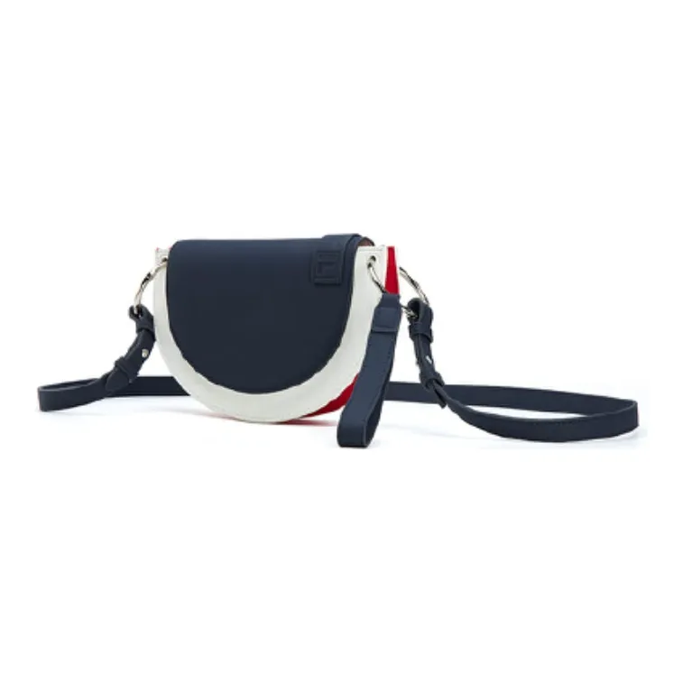 FILA Polyurethane Saddle Bag Crescent Bag Shoulder Bag Crossbody Bag Regular Women's White & Blue-1