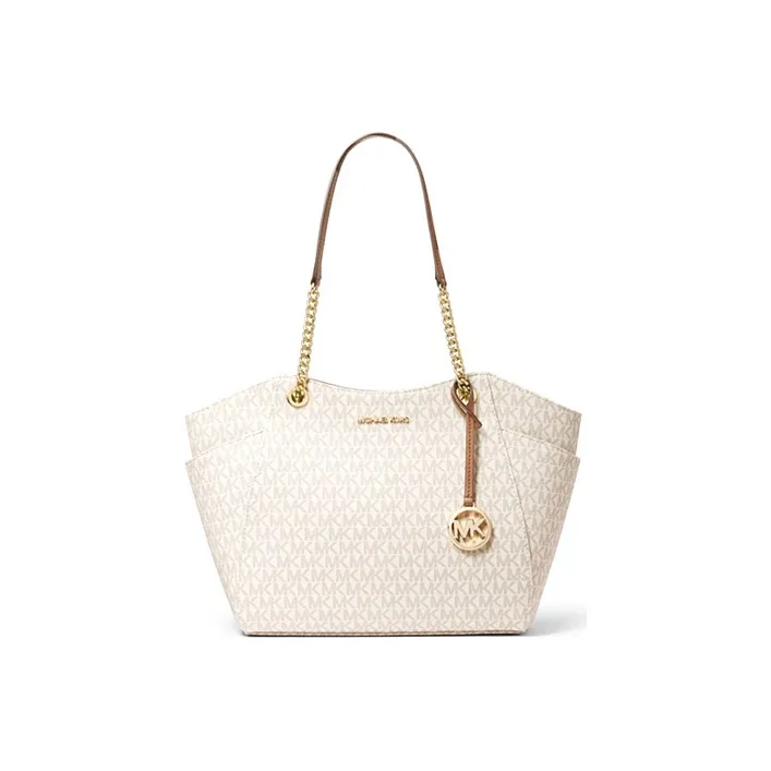 MICHAEL KORS Jet Set PVC Tote Bag Shopping Bag Handbag Shoulder Bag Women's Vanilla White-0