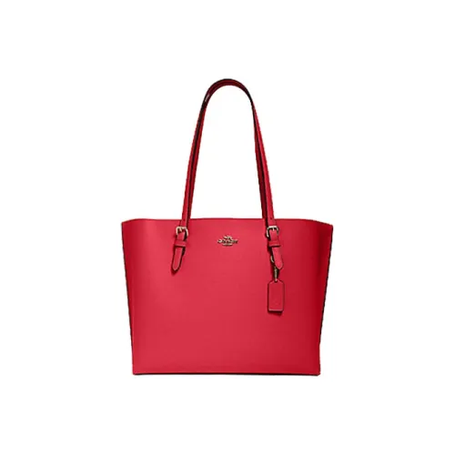 COACH Mollie Leather tote MONO Bag Shopping Bag Shoulder Bag Handbag Large Size Women's Red