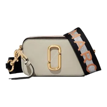 MARC JACOBS Snapshot Cow Leather Shoulder Bag, Crossbody Bag Small Size Women's Ecru