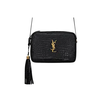 SAINT LAURENT LOU Leather Crossbody Bag Shoulder Bag Women's Black