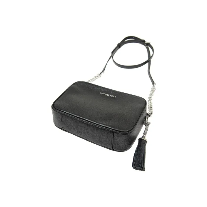 MICHAEL KORS Ginny Leather Camera Bag Shoulder Bag Crossbody Bag Medium Size Women's Black-3