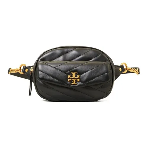 TORY BURCH Kira Twill Lambskin Crossbody Bags Fanny Pack Women's Black/Black Gold