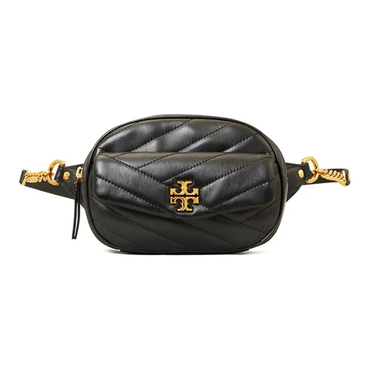 TORY BURCH Kira Twill Lambskin Crossbody Bags Fanny Pack Women's Black/Black Gold-0