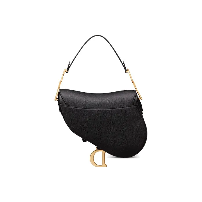 DIOR Saddle Cow Leather Saddle Bag, One Shoulder Handbag Regular Women's Black-2