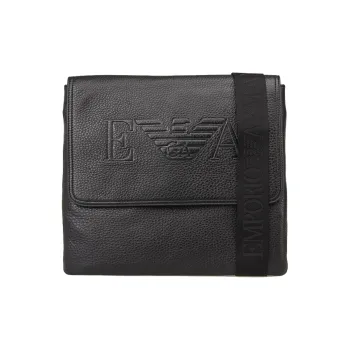 EMPORIO ARMANI Cow Leather Shoulder Bag Regular Men's Black