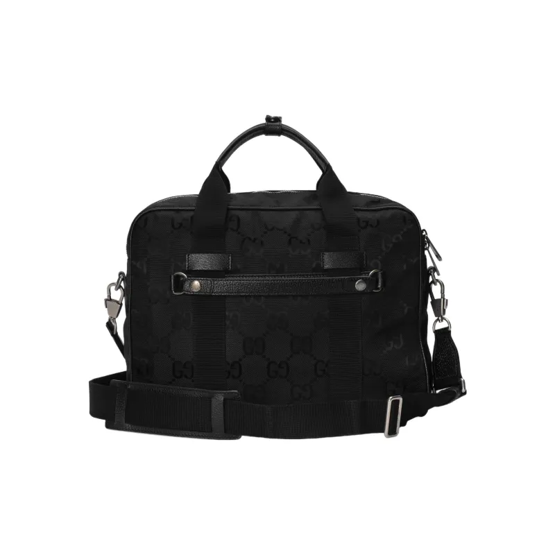 GUCCI Off The Grid Nylon Briefcase, Portable Crossbody Bag, Shoulder Bag Men's Black-6