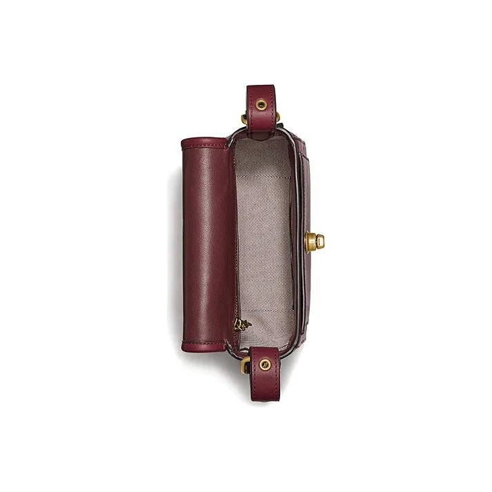 COACH Rambler Leather Crossbody Bags Shoulder Bags Women's Bright Chestnut Red-2