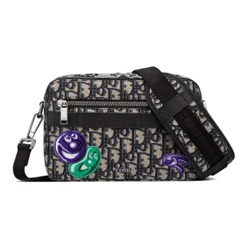 DIOR Kenny Scharf Collaboration Canvas Camera Bag Shoulder Bag Crossbody Bag Men's Black
