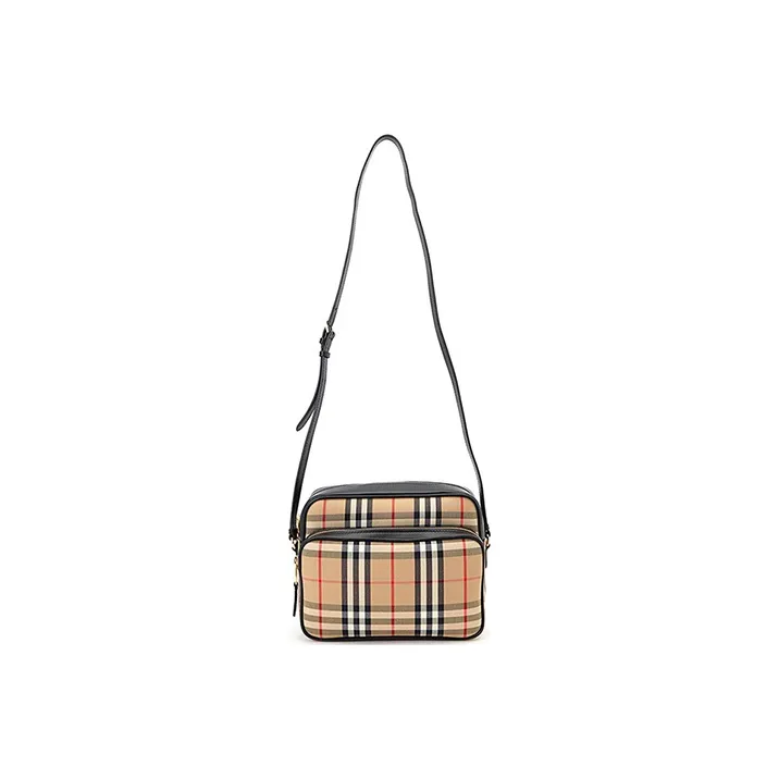 Burberry Medium Vintage Check And Leather Camera Bag Archive Beige-4