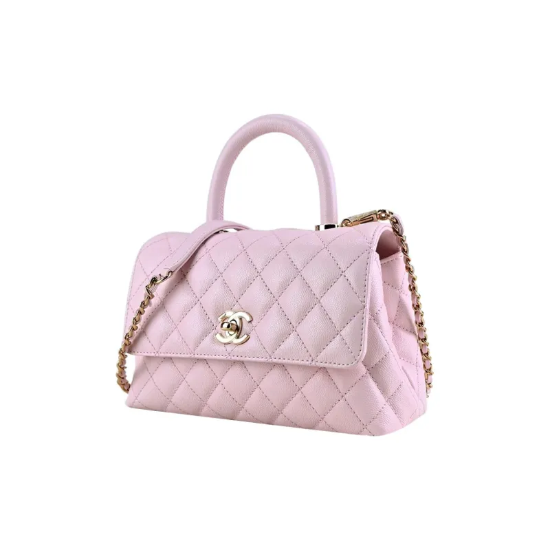 CHANEL Coco Handle Caviar Cow Leather Handbag Trumpets Women's Cherry Blossom Pink-1