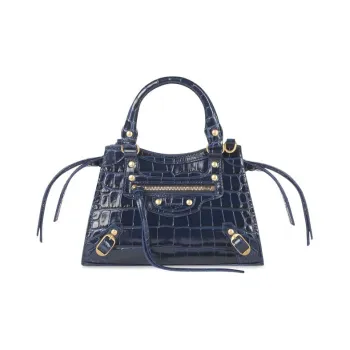 Balenciaga Cow Leather Handbag Mini Women's Blue