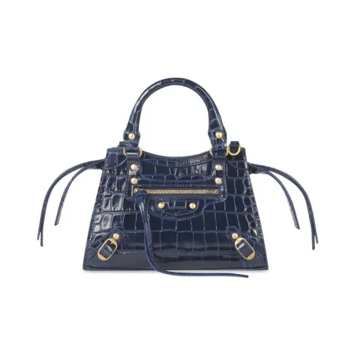 Balenciaga Cow Leather Handbag Mini Women's Blue