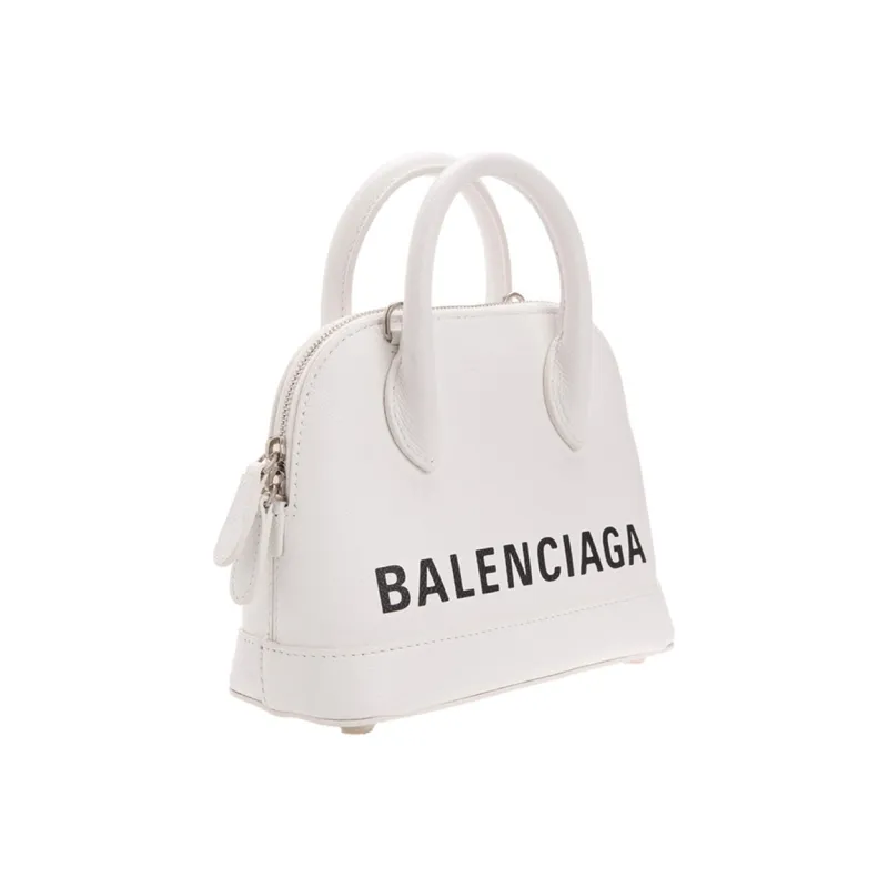 Balenciaga Ville Calfskin Dome Bag Shoulder Bag Handbag Women's White-1