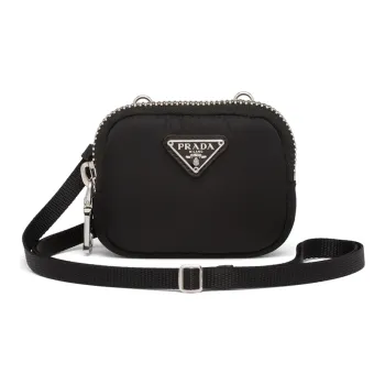 PRADA Nylon Fabric Crossbody Bag Unisex Black