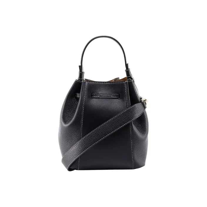 Furla Miastella Leather Bucket Bag Handbag Shoulder Bag Mini Women's Black-1