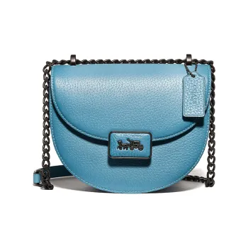 COACH Alie Leather Saddle Bag Shoulder Bag Crossbody Bag Small Size Women's Ice Blue