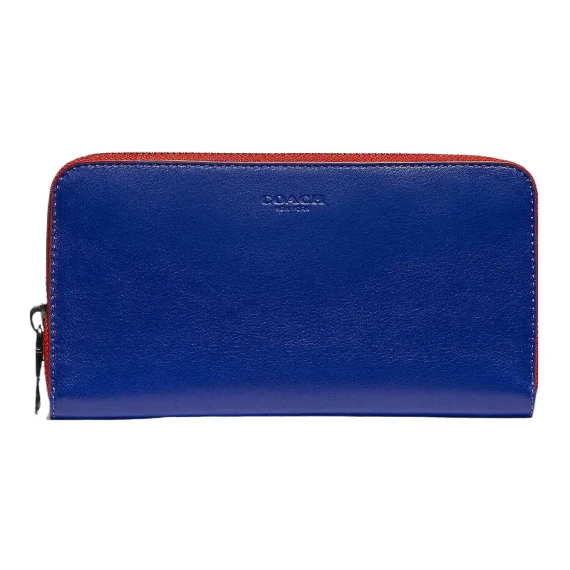 COACH Accordion Wallet Leather Wallet Men's Royal Blue-0
