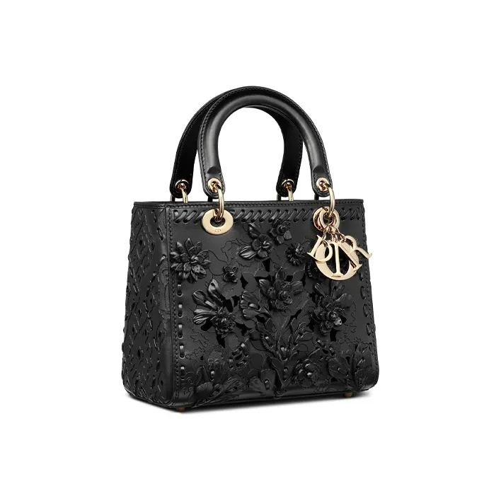 DIOR Cow Leather DaiFeng Bag One Shoulder Handbag Medium Size Women's Black-1