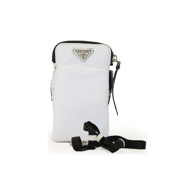 PRADA Nylon Cell Phone Pouch Unisex White-0