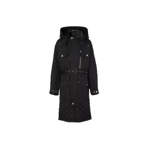 Burberry Detachable Hood Quilted Ramie Cotton Parka 