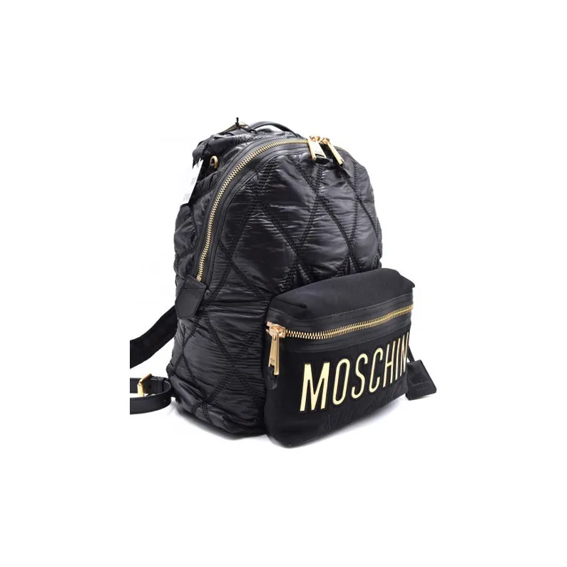 MOSCHINO Artificial Leather Backpack Unisex Black-1