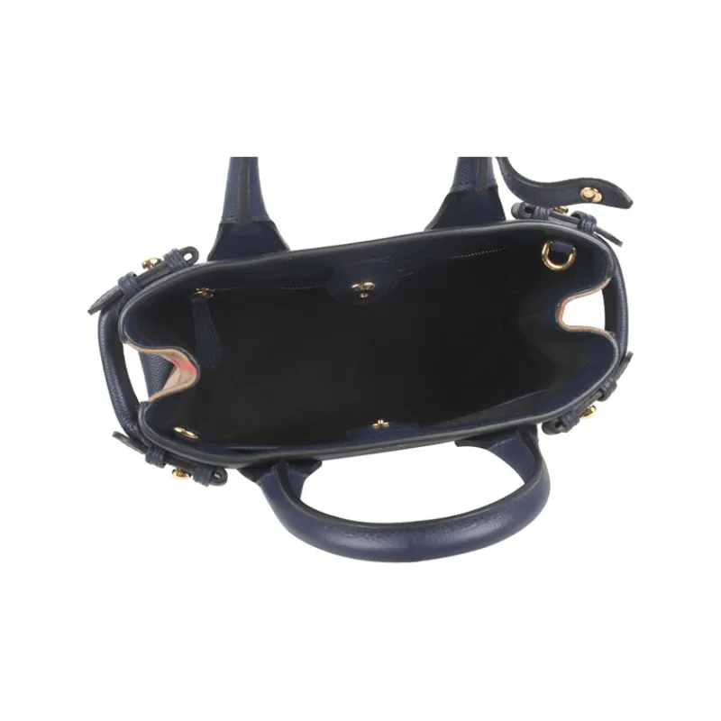Burberry Cow Leather Handbag Shoulder Bag Crossbody Bag Regular Women's Navy Blue-3