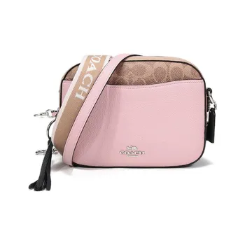 COACH Camera Leather Camera Bags Crossbody Bag Shoulder Bag Women's Light Pink Multicolor