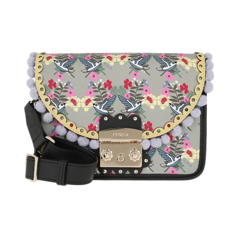 Furla Metropolis Collection Leather Small Square Bag Shoulder Bag Crossbody Bag Small Size Women's Multicolor-0