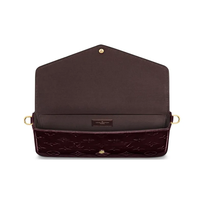 LOUIS VUITTON Pochette Felicie Monogram Vernis Amarante-3
