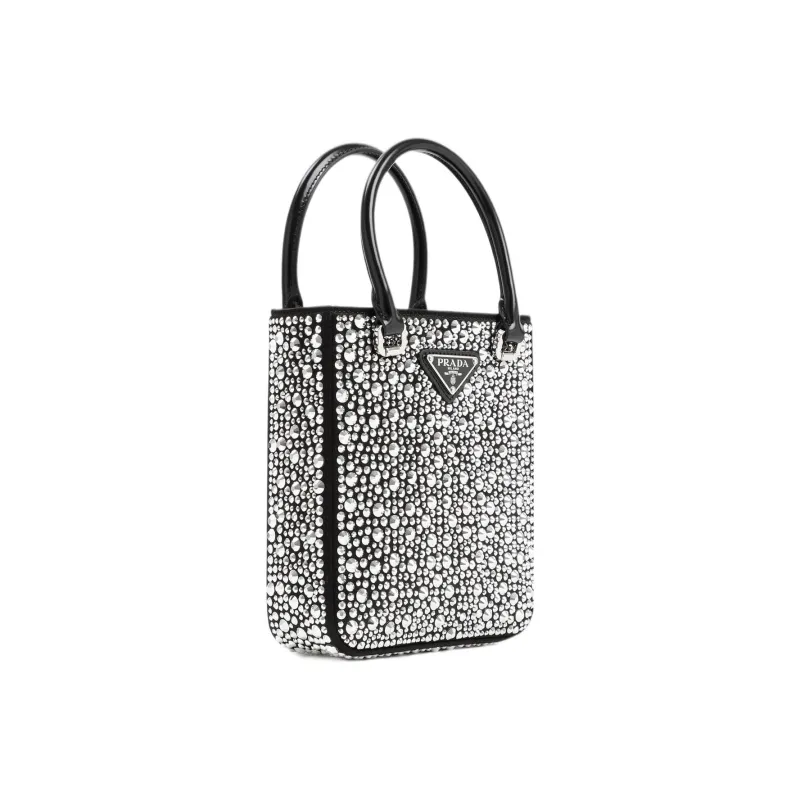 PRADA Fabric Tote Bag Shopping Bag Handbag Regular Women's Metallic-1