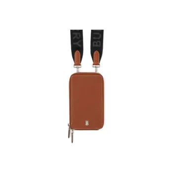 Burberry Grain Texture Leather Protective Case Cell Phone Pouch Unisex Tan