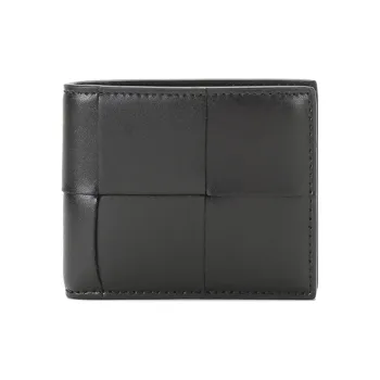 Bottega Veneta Intrecciato Bifold Wallet Black/Silver