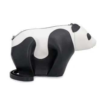 LOEWE Classic Grained Calfskin Panda Bag Handheld Shoulder Bag Crossbody Bag Mini Women's Black White