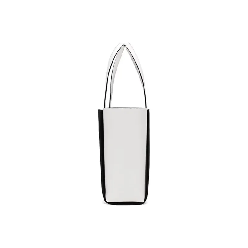 Alexander McQueen Leather Tote Bag, Shopping Bag, Handbag, Shoulder Bag Women's Deep Ivory Black-2