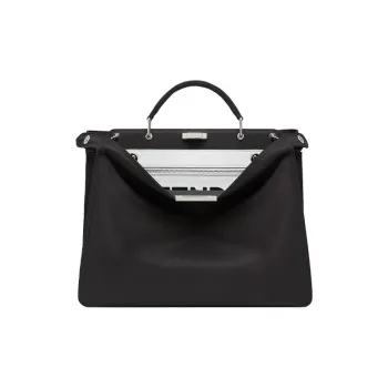 FENDI Peekaboo ISeeU Polyester Tote Bag, Shopping Bag, Handbag, Shoulder Bag, Crossbody Bag Medium Size Men's Black