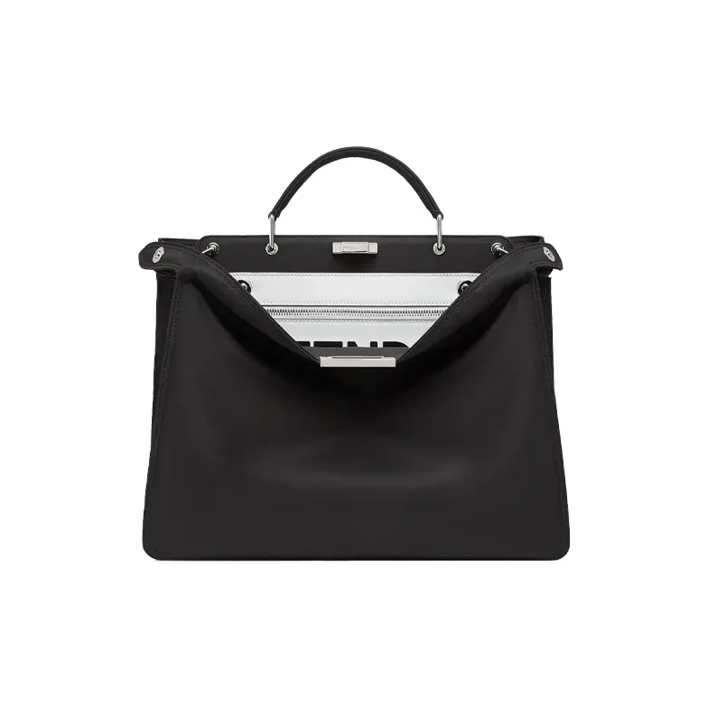FENDI Peekaboo ISeeU Polyester Tote Bag, Shopping Bag, Handbag, Shoulder Bag, Crossbody Bag Medium Size Men's Black-0