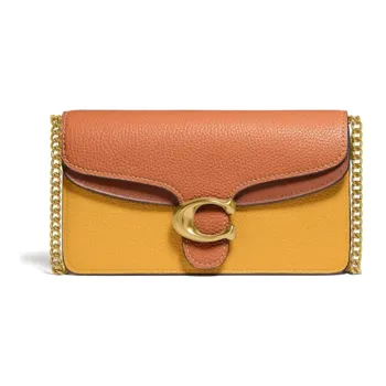 COACH Tabby Cow Leather Shoulder Bag, Crossbody Bag, Handbag Small Size Women's Yellow Orange