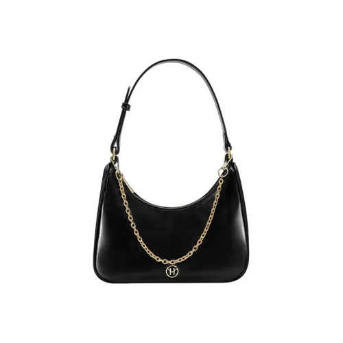 VICTORIA·HYDE PU Shoulder Bag, One Shoulder Tote, Pochette, Handbag Regular Women's Classic Black/Cow Print