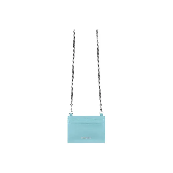 VERSACE Virtus Leather Business Card Holder Shoulder Bag Women's Blue-1
