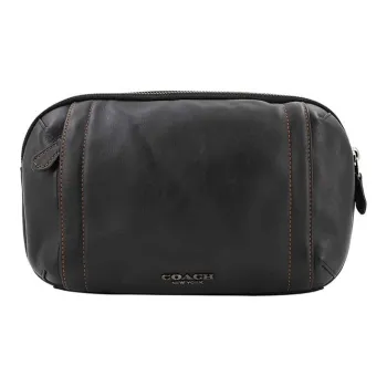 COACH Graham Smooth Finish Leather Camera Bag Crossbody Bag Fanny Pack Large Size Men's Black