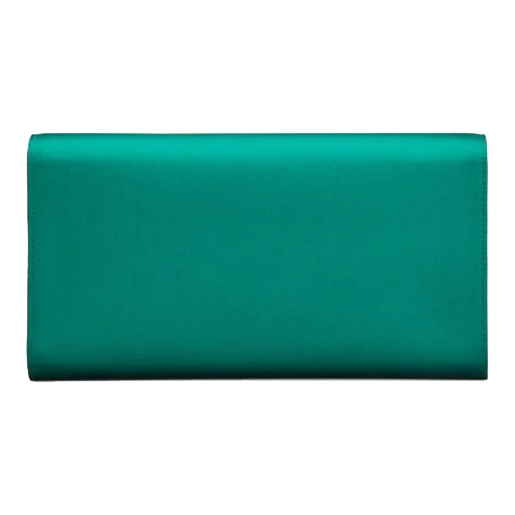 Roger Vivier Silk Satin Envelope Bag Clutches Shoulder Bag Crossbody Bag Women's Green-2
