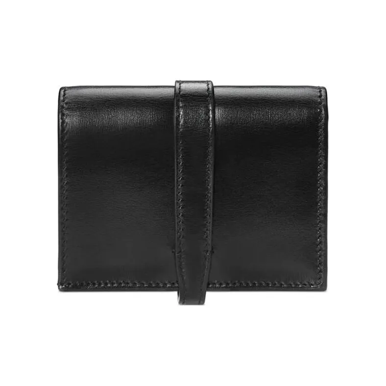 GUCCI Jackie 1961 Leather Clutch Card Holder Wallet Small Size Women's Black-2