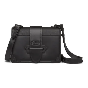 PRADA Cahier Cow Leather Small Square Bag Shoulder Bag Crossbody Bag Women's Black