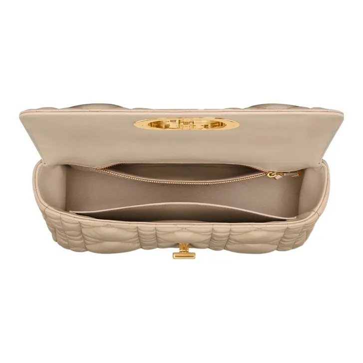 DIOR Caro Calfskin Chain Shoulder Bag Crossbody Bag Medium Size Women's Natural-2