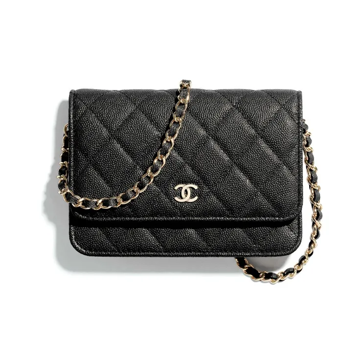 CHANEL WOC Caviar Cow Leather Shoulder Bag, Crossbody Bag Mini Women's Black-0