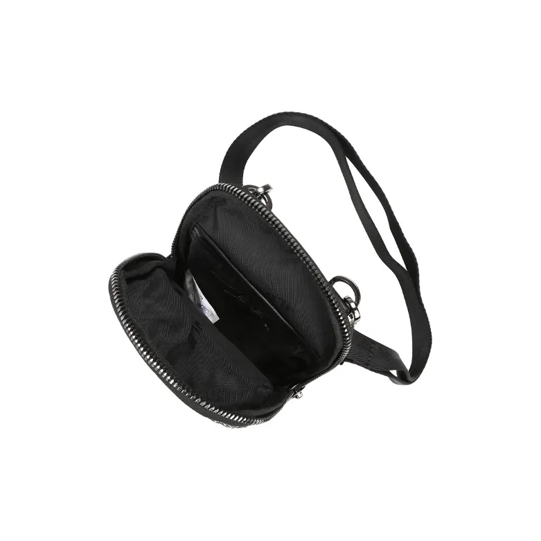 MLB Nylon Fabric Cell Phone Pouch, Shoulder Bag, Crossbody Bag Mini Unisex Black-4