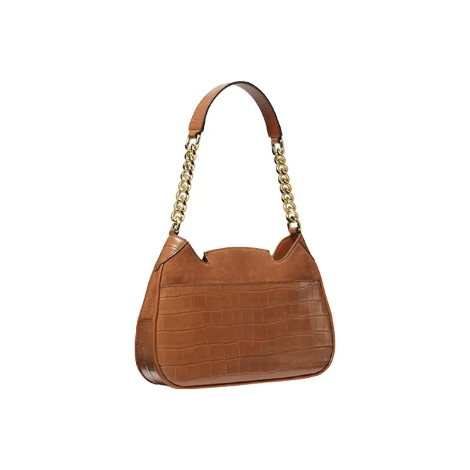 MICHAEL KORS Hally Cow Leather Shoulder Bag, Handbag, Crossbody Bag, Shoulder Bag Women's Brown-1