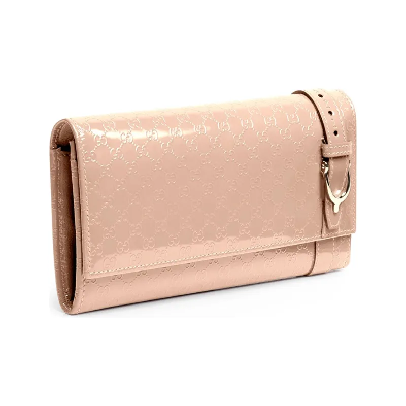 GUCCI Patent Leather Wallet Women's Nude Pink Candy Color-1